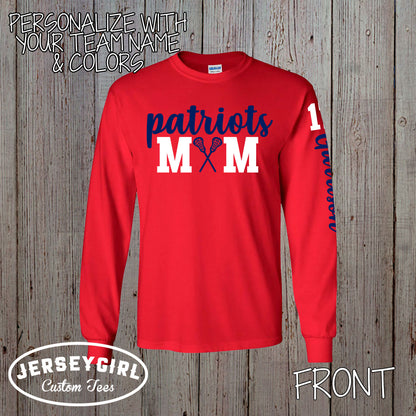 personalized lacrosse mom long sleeve shirt