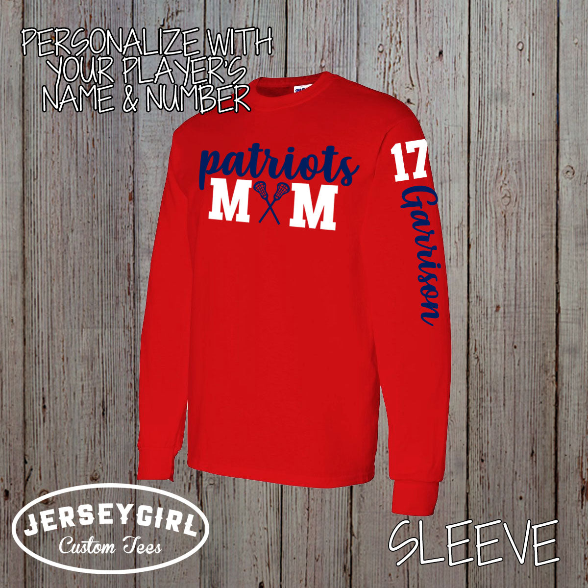 personalized lacrosse mom long sleeve shirt