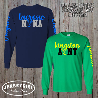 personalized lacrosse mom long sleeve shirt