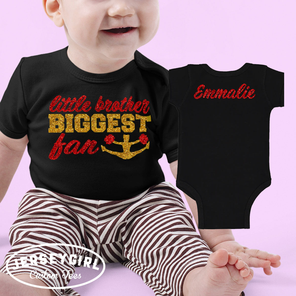 little brother biggest fan cheer shirt