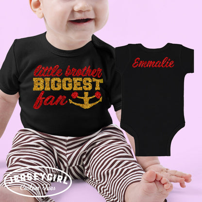 little brother biggest fan cheer shirt