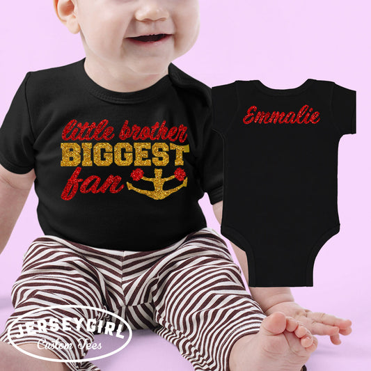 little brother biggest fan cheer shirt
