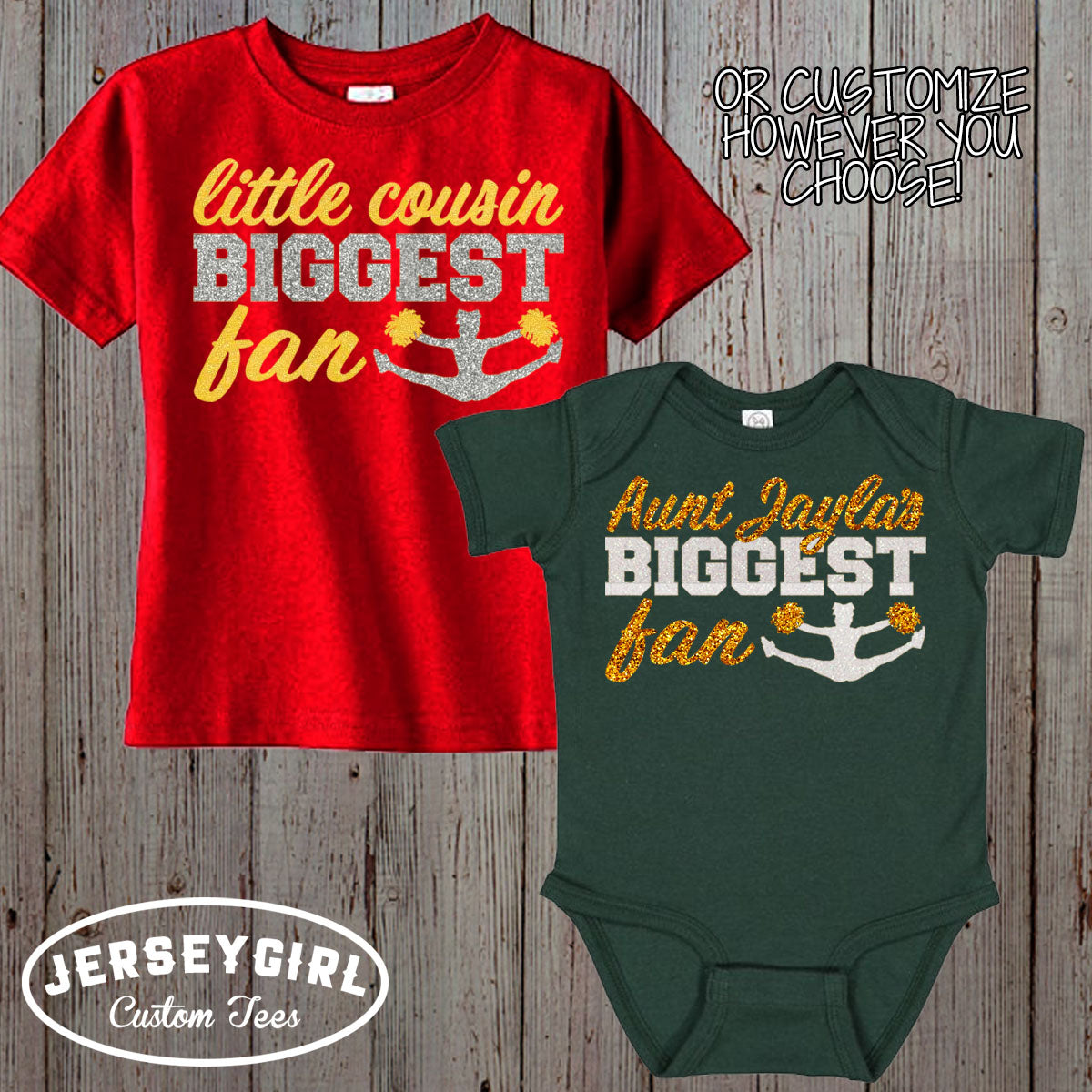 little brother biggest fan cheer baby bodysuit
