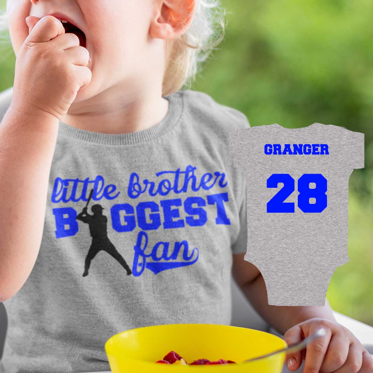 little brother biggest fan baseball shirt