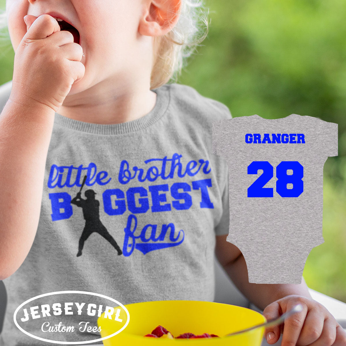 little brother biggest fan baseball shirt