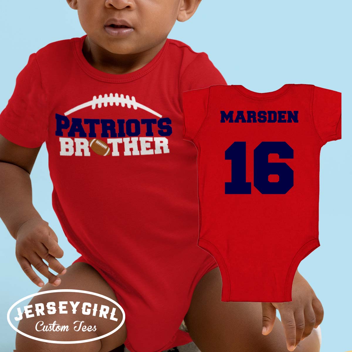 custom football brother baby bodysuit
