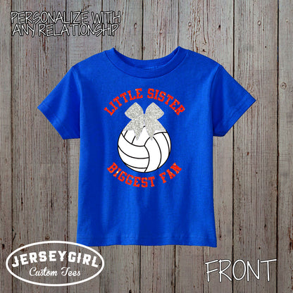 Little Cousin Biggest Fan Volleyball Baby Bodysuit / Toddler Shirt