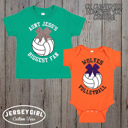 Little Cousin Biggest Fan Volleyball Baby Bodysuit / Toddler Shirt