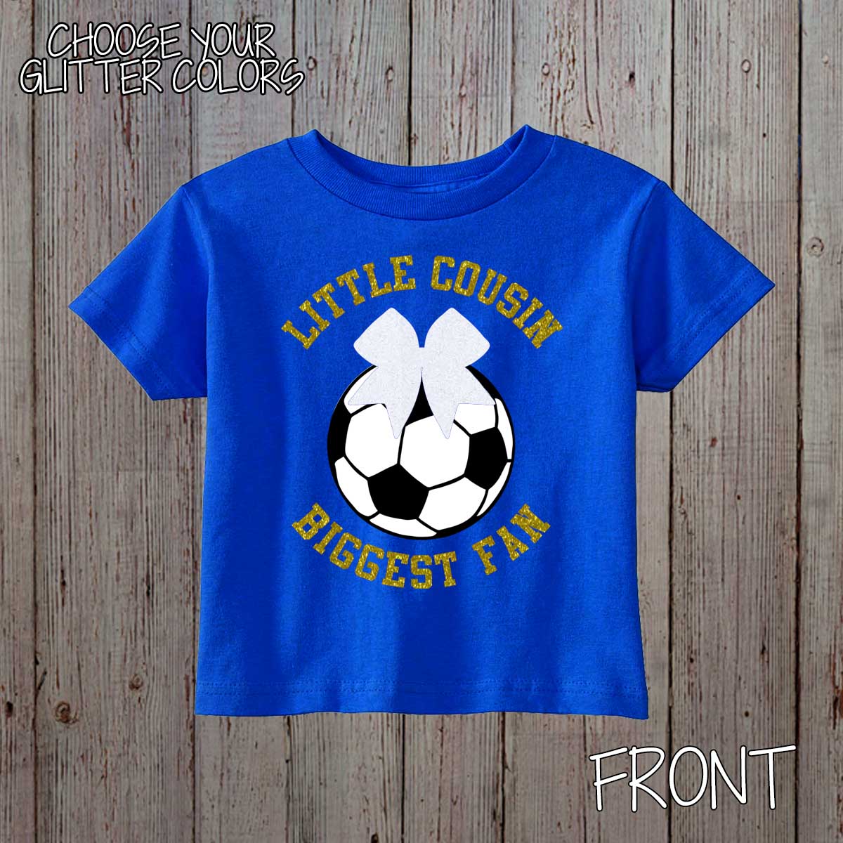 little cousin biggest fan soccer baby bodysuit / toddler shirt