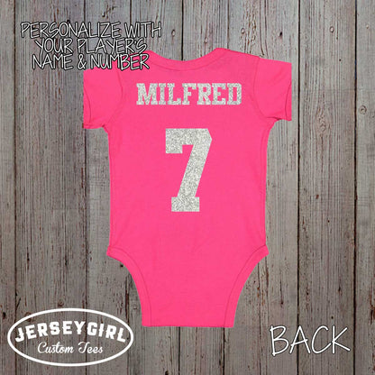 Little Cousin Biggest Fan Softball Baby Bodysuit or Toddler Shirt