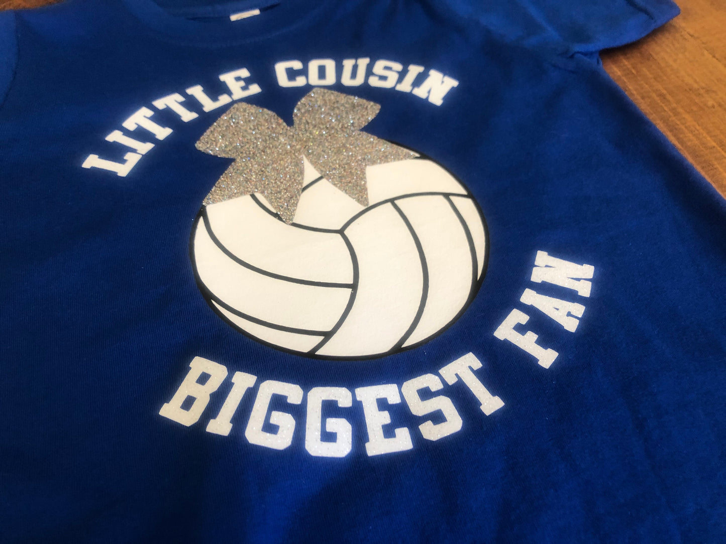 little cousin biggest fan volleyball baby bodysuit 