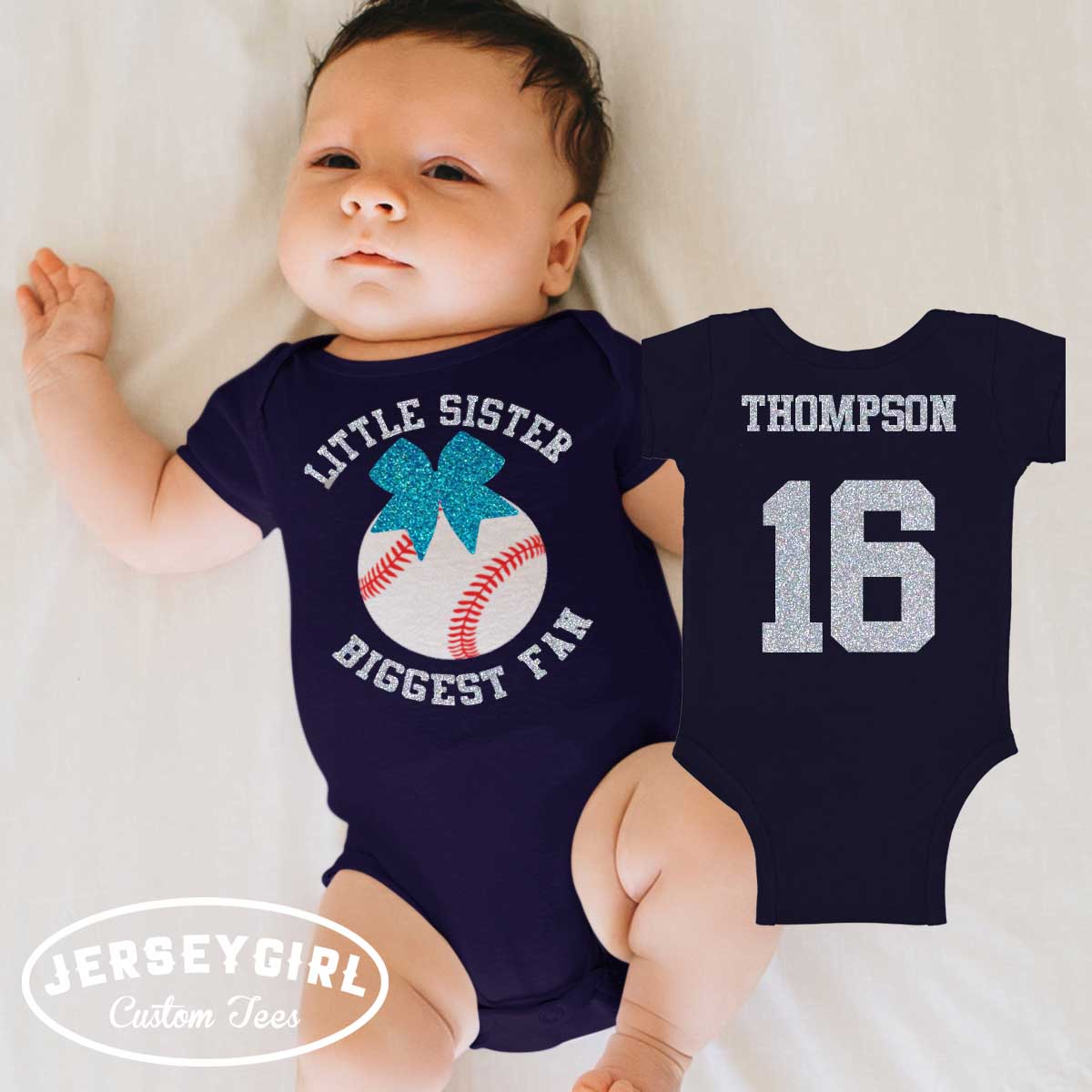 little sister biggest fan baseball bodysuit / toddler shirt