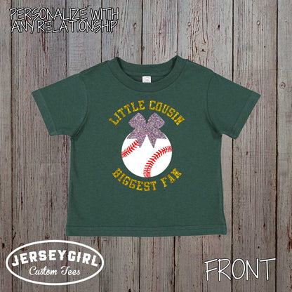 little sister biggest fan baseball bodysuit / toddler shirt