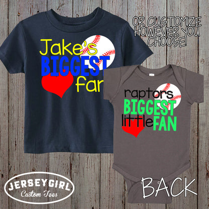 Little Sister Biggest Fan Baseball Bodysuit / Toddler Shirt