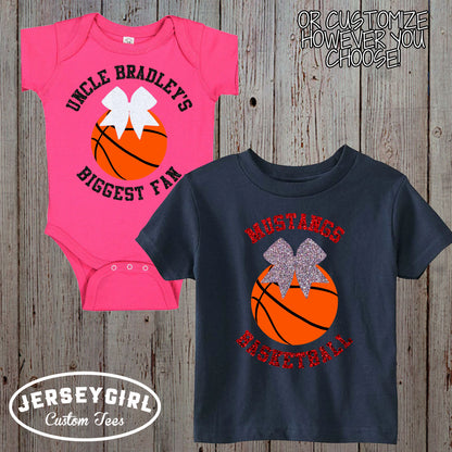 custom little sister biggest fan basketball bodysuit