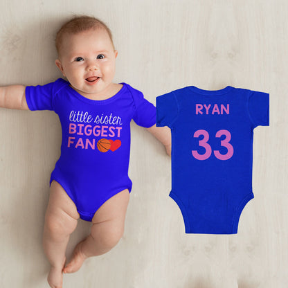 little sister biggest fan basketball shirt