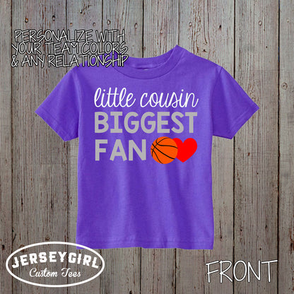 little sister biggest fan basketball shirt