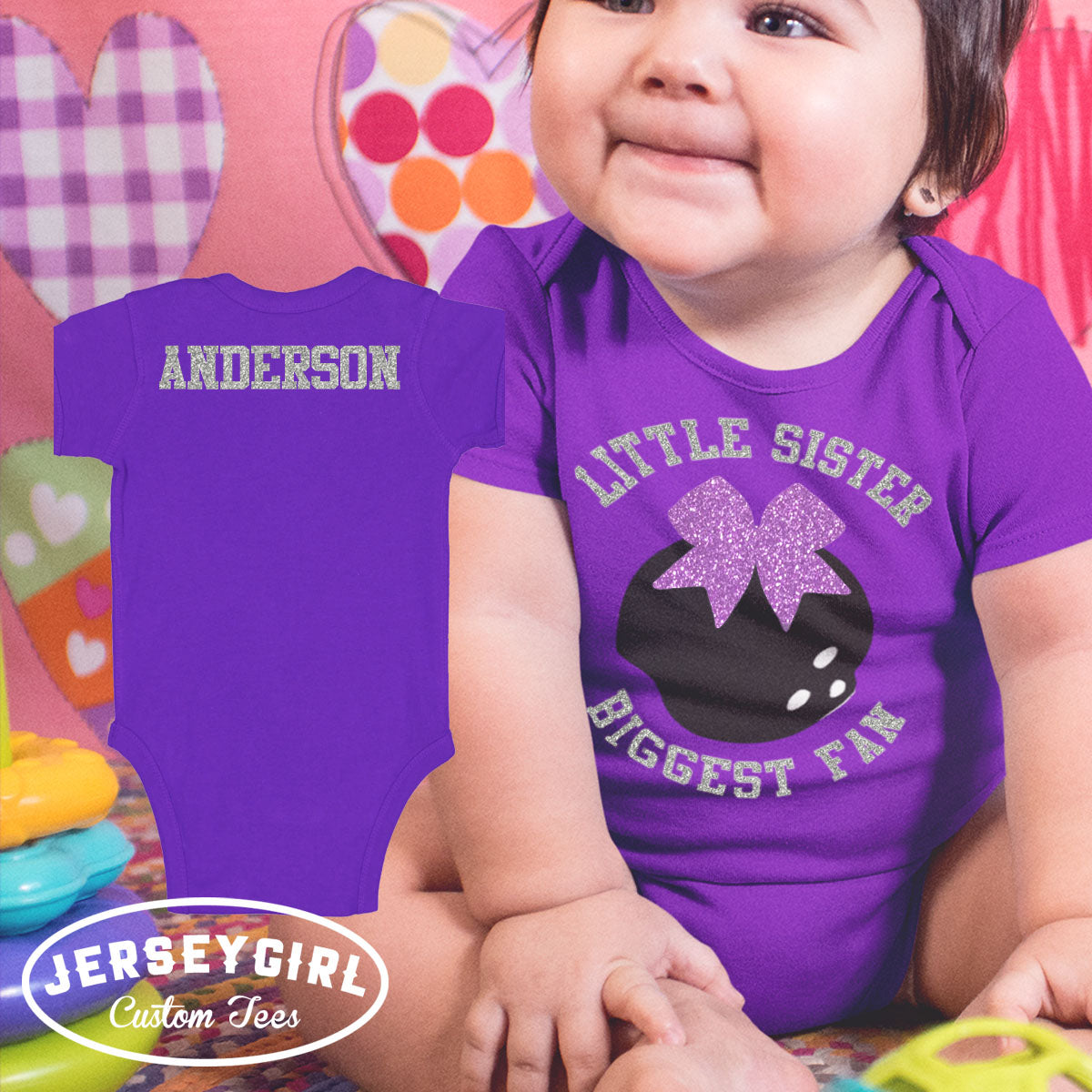 little sister biggest fan bowling bodysuit