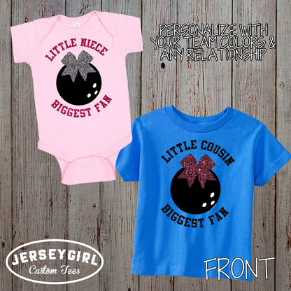 little sister biggest fan bowling bodysuit