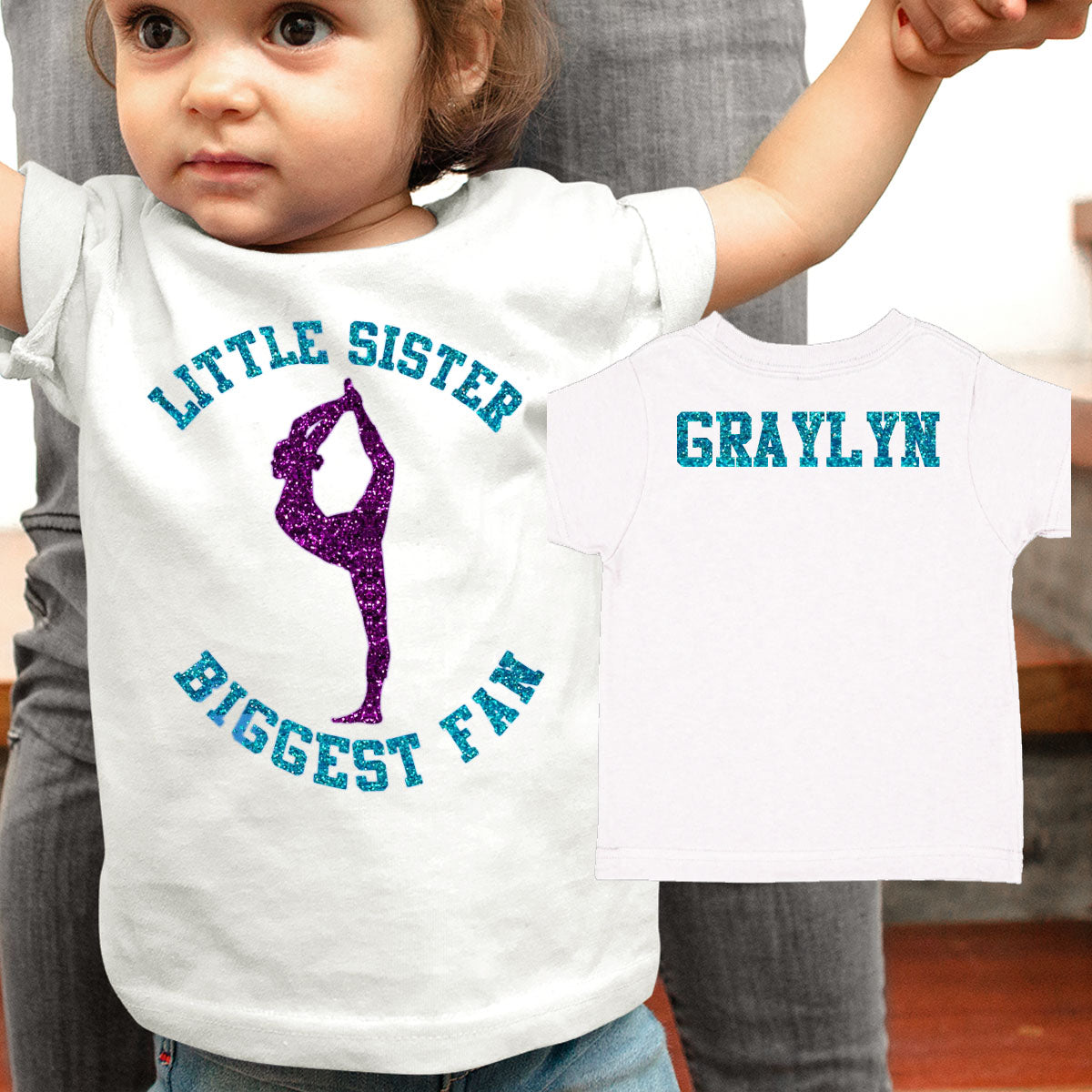little sister biggest fan gymnastics shirt