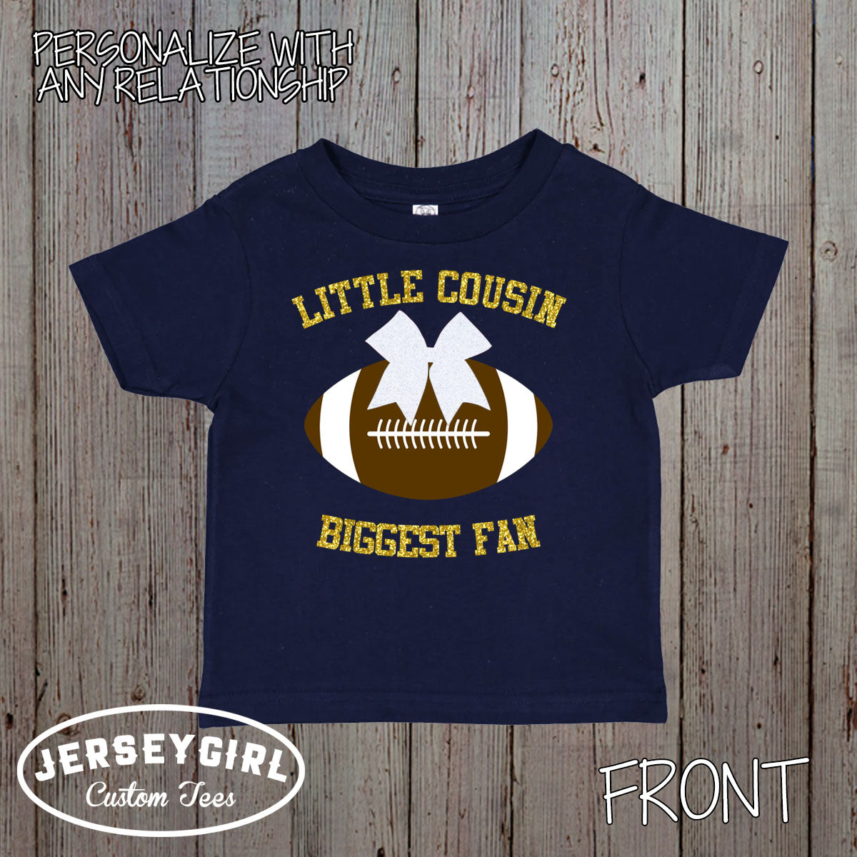 little sister biggest fan football baby shirt