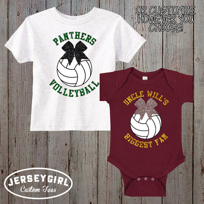 Little Sister Biggest Fan Volleyball Baby Bodysuit / Toddler Shirt