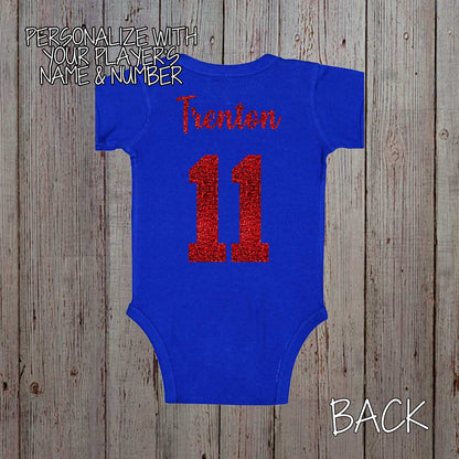 glitter little sister biggest fan soccer shirt