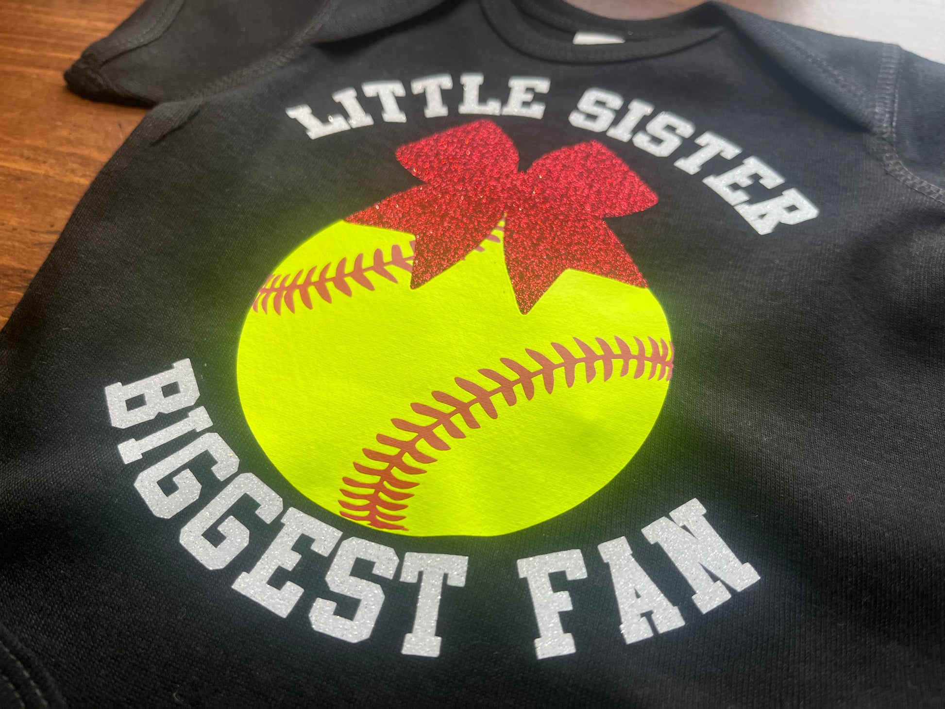 Little Sister Biggest Fan softball shirt