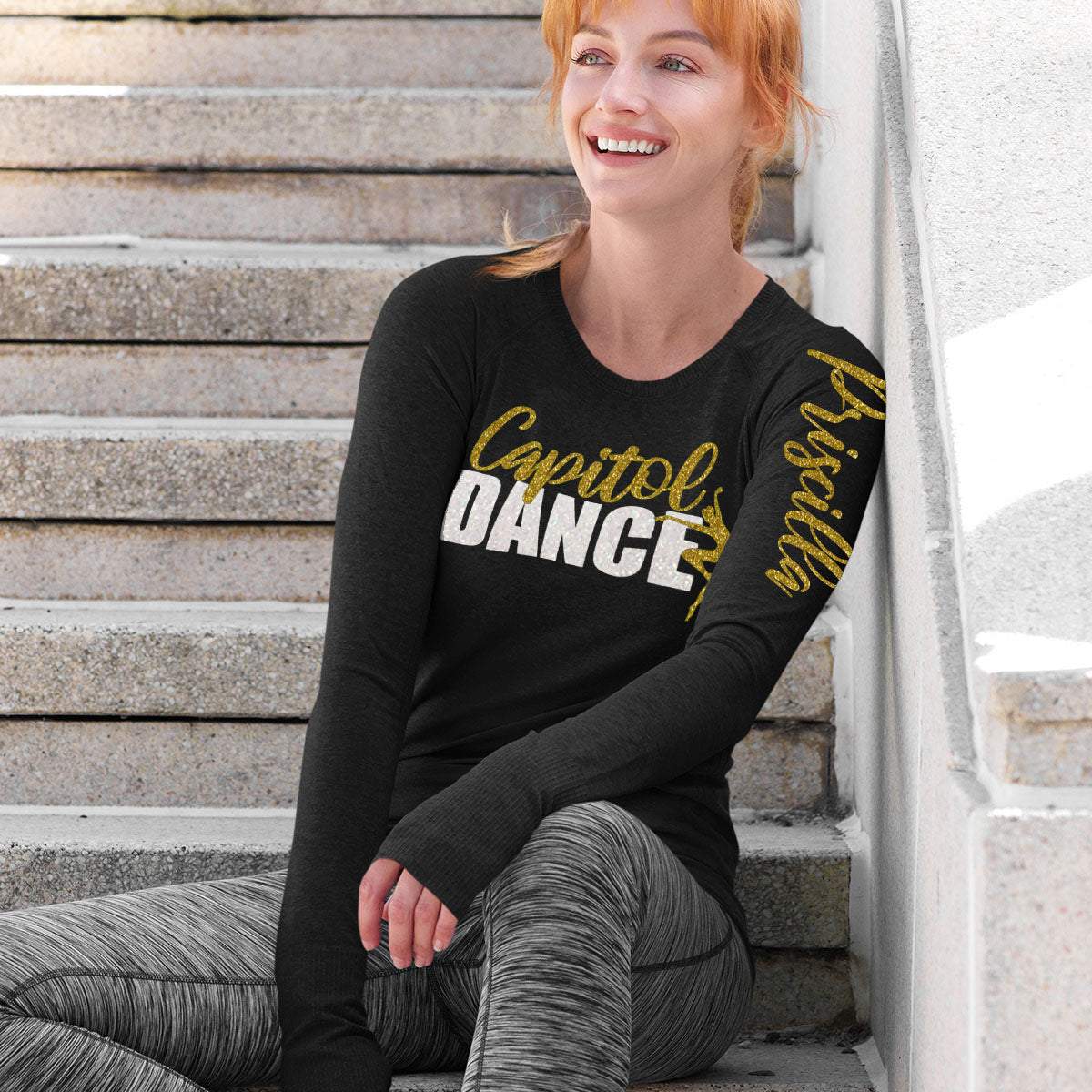 custom long-sleeve dance shirt