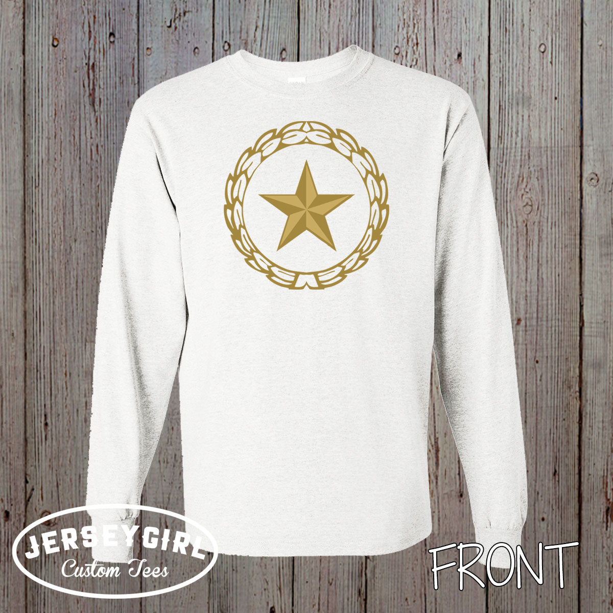 custom long-sleeve Gold Star family shirt