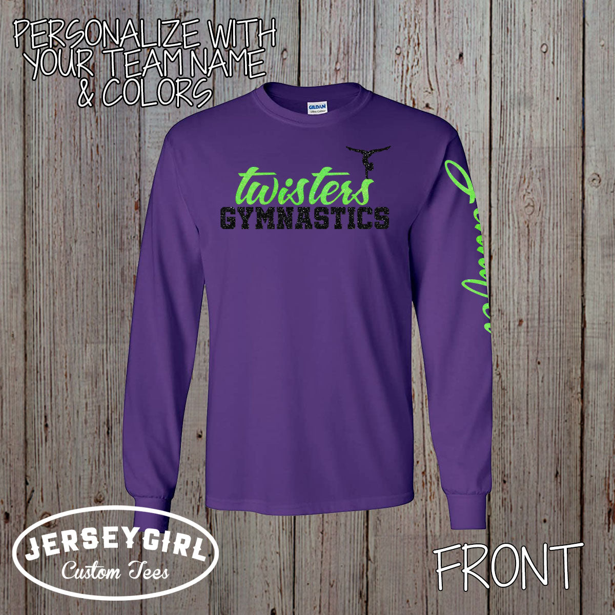 custom long sleeve gymnastics shirt