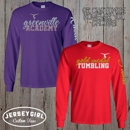 custom long sleeve gymnastics shirt
