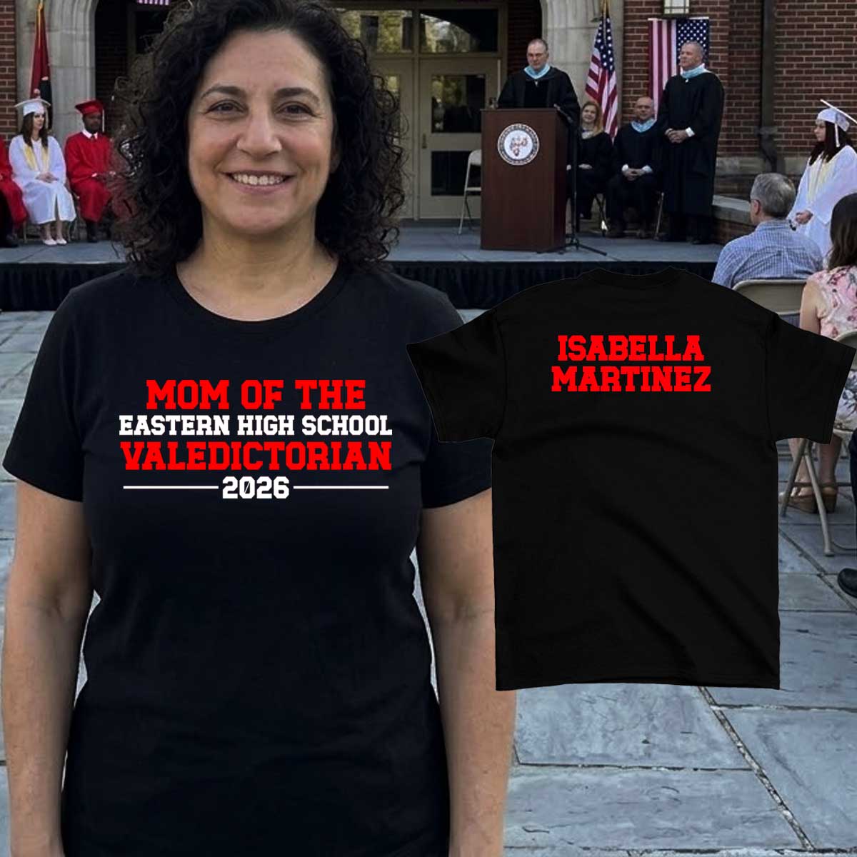 personalized valedictorian mom shirt