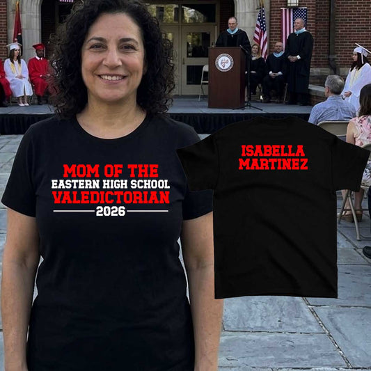 personalized valedictorian mom shirt