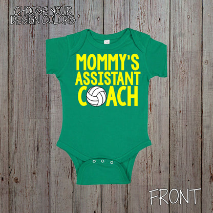Mommy's Assistant Coach volleyball baby bodysuit / toddler shirt