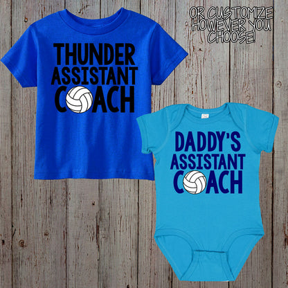 Mommy's Assistant Coach volleyball baby bodysuit / toddler shirt