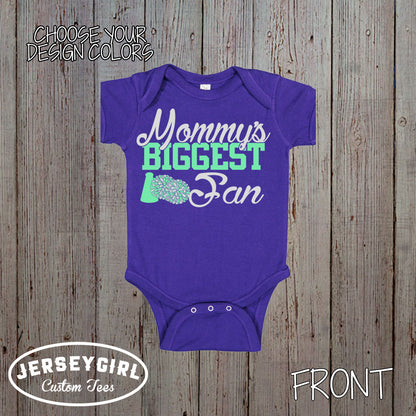 mommy's biggest fan cheer bodysuit