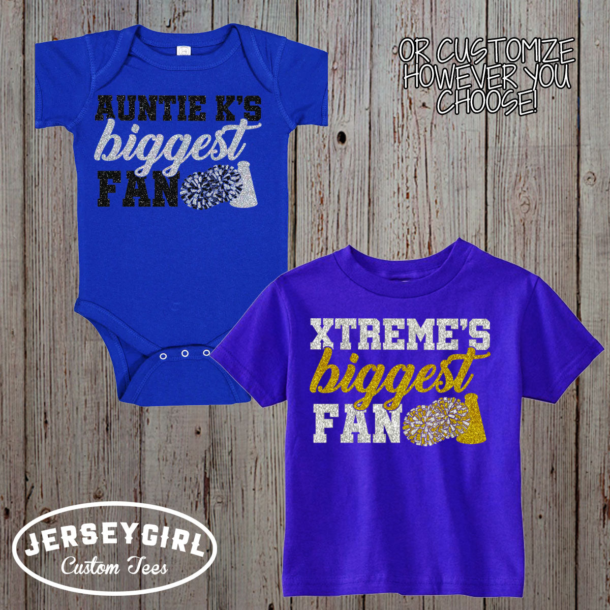 mommy's biggest fan cheer bodysuit