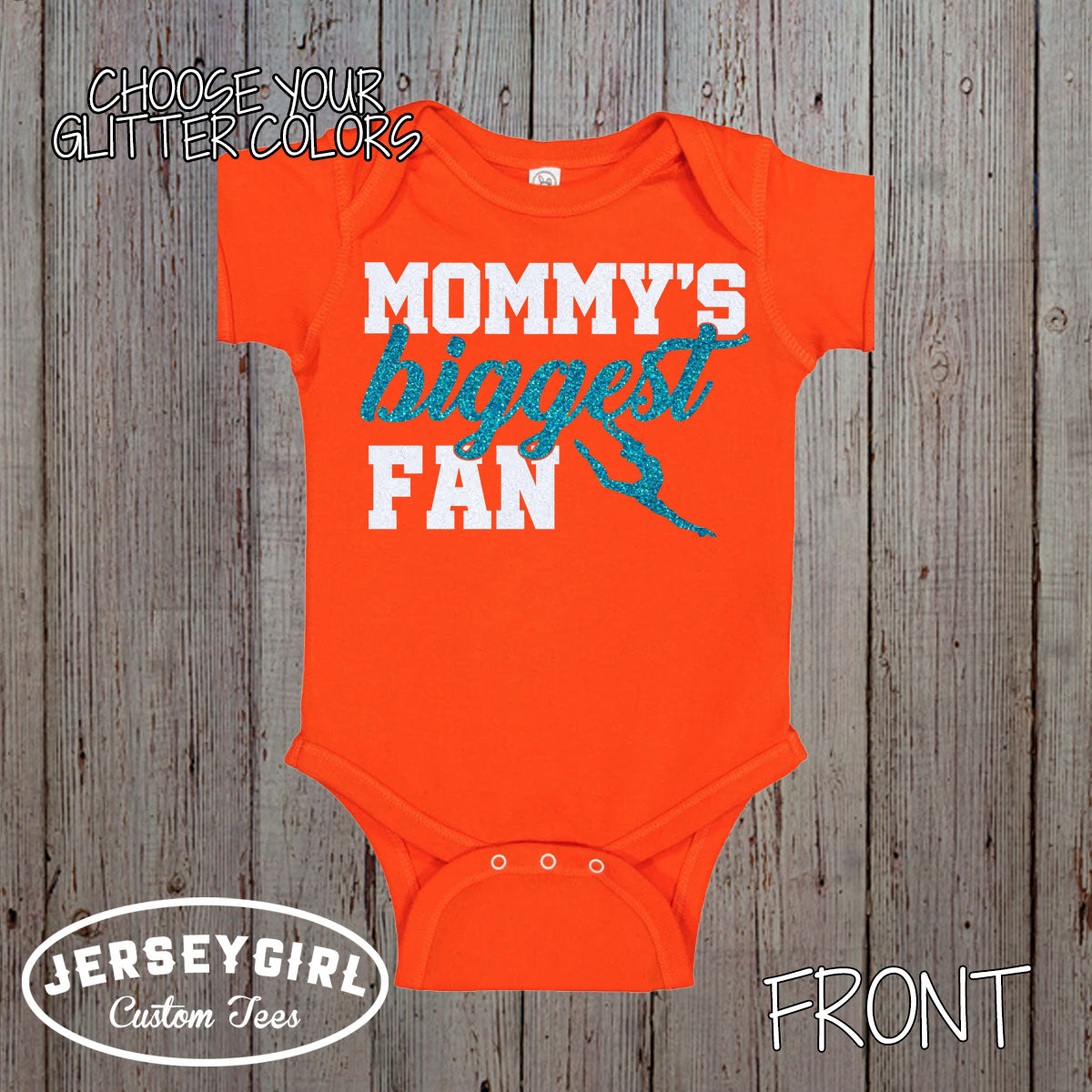 glitter mommy's biggest fan dance bodysuit