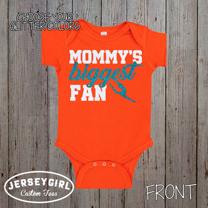 glitter mommy's biggest fan dance bodysuit
