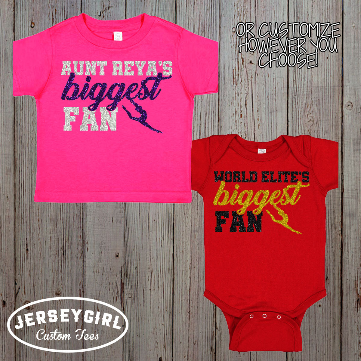 glitter mommy's biggest fan dance bodysuit