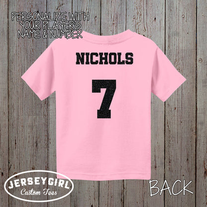 glitter Mommy's Biggest Fan softball bodysuit / shirt