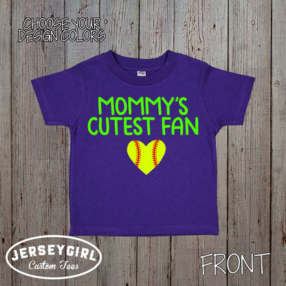 Mommy's Cutest fan softball bodysuit / shirt