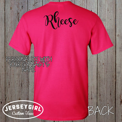 My Favorite Gymnast Calls Me Mom shirt with gymnast's name