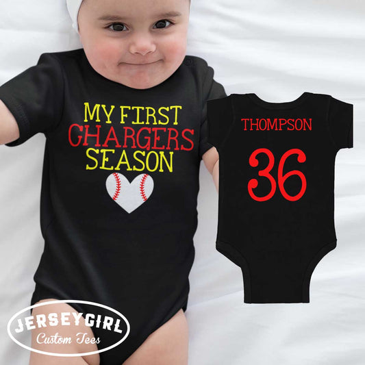 My First Baseball Season baby bodysuit