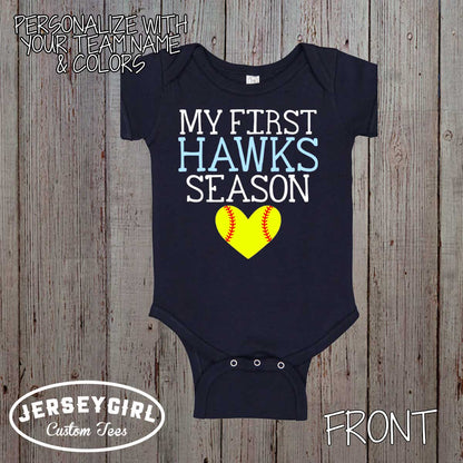 My First Softball Season bodysuit