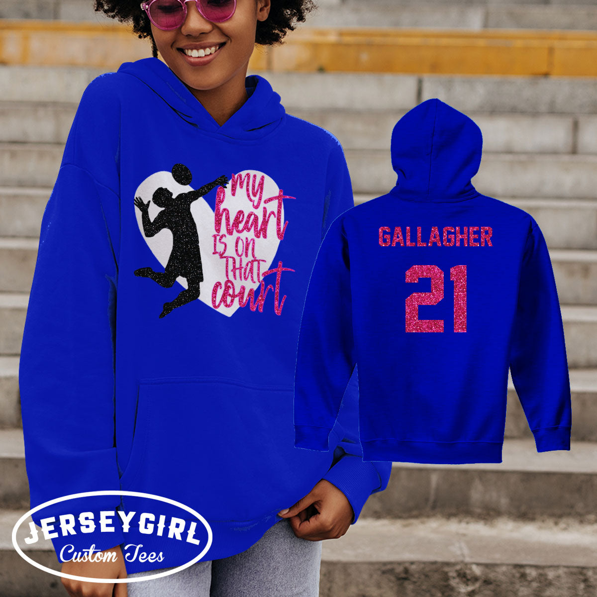 My Heart is on That Court Volleyball hoodie