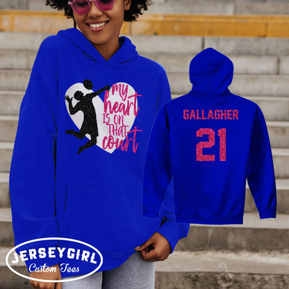 My Heart is on That Court Volleyball hoodie