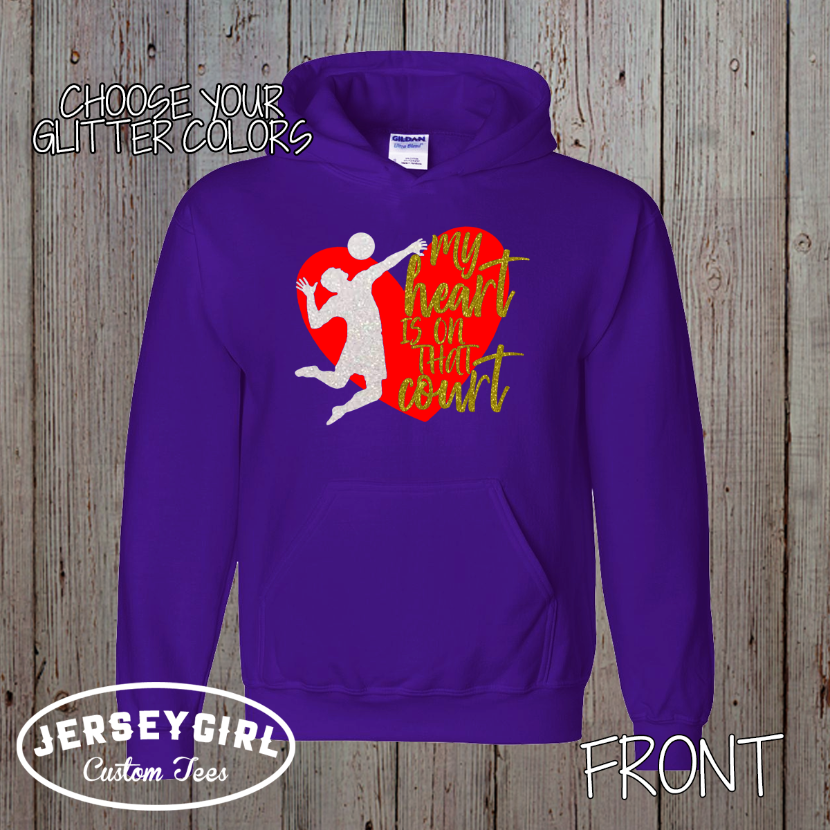 My Heart is on That Court Volleyball hoodie