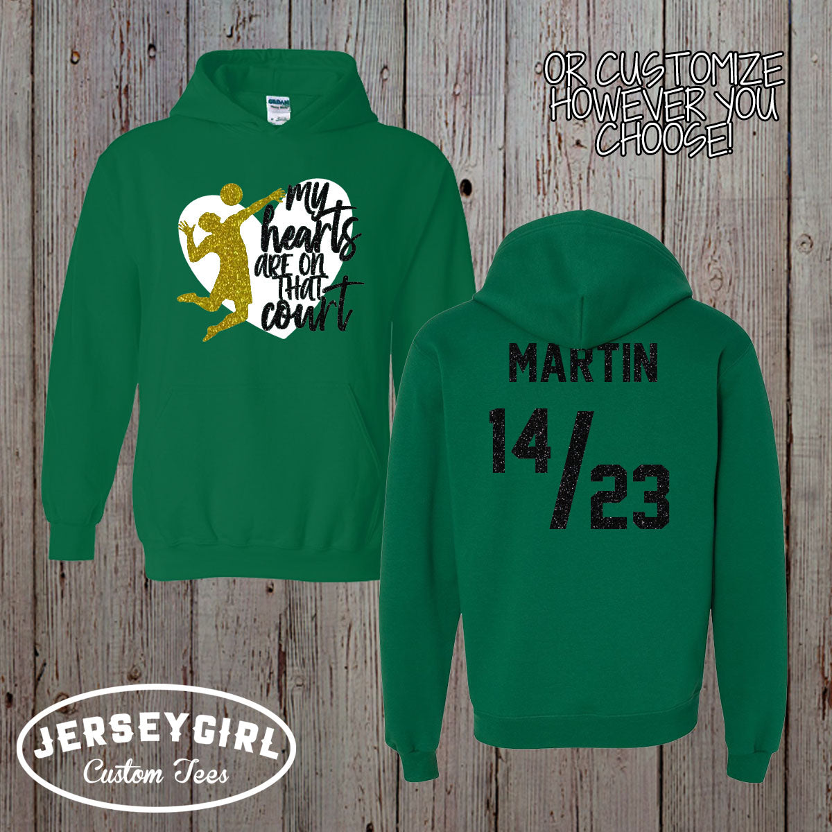 My Heart is on That Court Volleyball hoodie